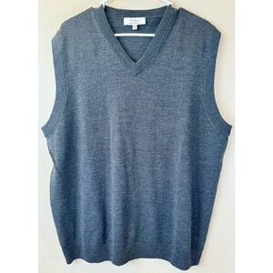 Turnbury's 100% Extra Fine Merino Wool Men’s Sweater V-Neck Vest XL